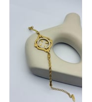 Çelik Gold Taşlı Tasarım Çeyreklik Bileklik - 26blk19
