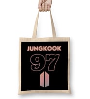 Bts Jungkook 97 Logo Bez Çanta Uzun Saplı