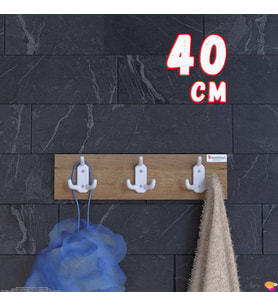 Modilayn ARI 9 Kancalı Banyo Askısı 3'lü Set 36,4x9,6cm Şık Tasarım Ekstra Düzen ve Yer Tasarrufu