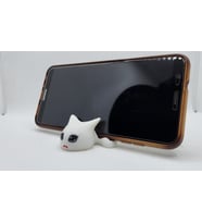 Yatay Telefon Standı Kedi Figürlü - 3D Baskı Dekoratif Telefon Tutacağı - Mini Masaüstü Düzenleyici - Hediyelik Kedi Objesi
