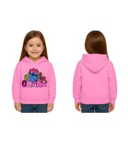 Unisex Stitch Baskılı Çocuk Swaetshirt Baskılı Kapüşonlu 3 İplik Şardonlu (Pembe)