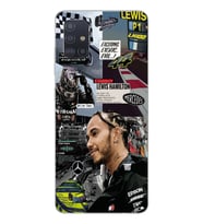 Samsung Galaxy A51 Uyumlu Lewis Hamilton Kolaj Tasarımlı Şeffaf Telefon Kılıfı