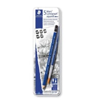 Staedtler Mars Lumograph Aquarell Dereceli Kalem 5'lı Set + Fırça Metal Kutu 