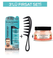 Fontenay Pudra Toz Wax Mavi 20gr + Şekil Tarağı 043 + Face And Body Scrub Çilekli 350ml 3'Lü Set