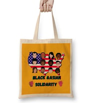 Black Asian Solidarity Stop AAPI Hate Bez Çanta Uzun Saplı