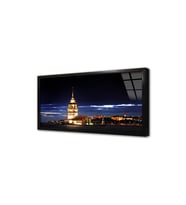 Kız Kulesi Gece Çerçeveli Cam Tablo