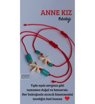 Doğal Taş Turkuaz Deniz Yıldızlı Anne Kız Bilekliği