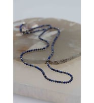 Lapis Lazuli Taşı Ince Doğaltaş Kolye 2mm