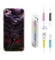 Apple iPhone 5 6 7 8 Plus Se XR Kılıf Kablo Koruma Spiral Silikon Dark Deer 1786