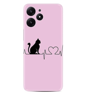Xiaomi Poco M6 Pro 5G Kılıf Desenli Silikon Pink Cat Heart 1303