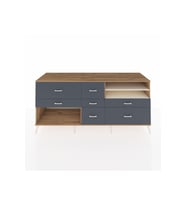 Kronos Konsol 2 Raflı 7 Çekmeceli  220x59x99 Çam-Aytaşı/Antrasit