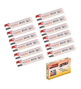 Min 0.5 Mm Cetvelli Kalem Ucu 75 Mm Mikro Uç 12 Adet (Siyah)