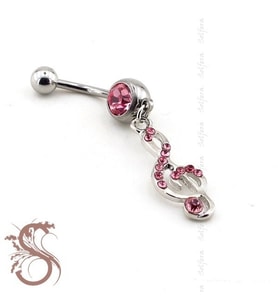 PEMBE SOL ANAHTARI ÇELİK GÖBEK PİERCİNG P288