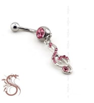PEMBE SOL ANAHTARI ÇELİK GÖBEK PİERCİNG P288