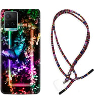 Vivo Y11S Y21S Y20 Y20S Y70 Kılıf Boyun Asklı Rasta Silikon Butterfly Neon 1684