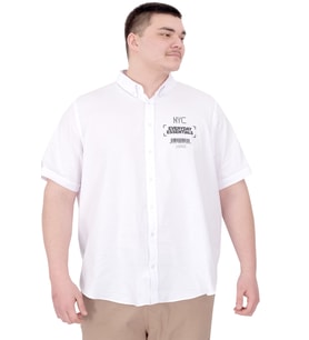 Mode XL Büyük Beden Erkek Gabardin Gömlek Everyday Essentials U25602 Beyaz
