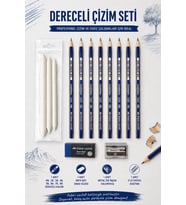 Dereceli Kalem Set Karakalem HB,2B,3B,4B,5B,6B,7B,8B Dereceli Kalem,Kalemtıraş,3 lü Pastel Dağıtma,Orta Boy Sınav Silgisi