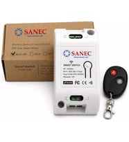 Akıllı WiFi + RF 433MHz Tek Kanallı 10A Röle Modülü - AC 100-240V Şebeke Beslemeli RF Kumandalı Set (Tuya, Alexa, Google Asistan Destekli)