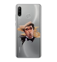 Huawei P30 Lite Uyumlu Tony Montana Scarface Desenli Şeffaf Telefon Kılıfı