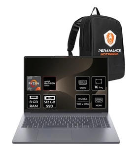 Lenovo Ideapad Slim 3 16ARP10 Amd Ryzen 7 170 8gb Ram 512GB SSD 16" Wuxga (1920X1200) 60Hz IPS Freedos 83K800DKTR7P302 Notebook + Per4 Çanta