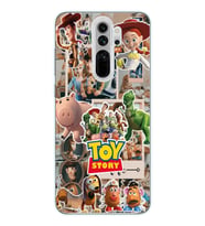 Redmi Note 8 Pro Uyumlu Toy Story Kolaj Tasarımlı Şeffaf Telefon Kılıfı
