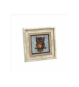 Baykuş Baskılı Taş Tablo 20x20