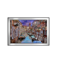 Manzara Temalı Kanvas Tablo 50 x 70 cm Aynalı Siyah Çerçeve