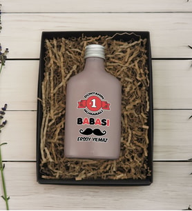 BK Gift Hediye Kutulu Kişiye Özel İsimli Baba Temalı Mat Gri Tasarım Cam Şişede 200 ml Kolonya-6, Babaya Hediye, Babalar Günü Hediyeleri, Hediyelik Baskılı Kolonya