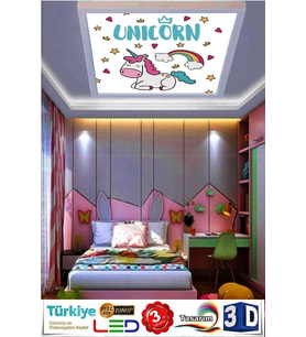 Unicorn Tasarım Led Avize 60x60 Ledli Beyaz Kasa,60watt, Beyaz Işık Led Avize, Çocuk Odası Led Avize