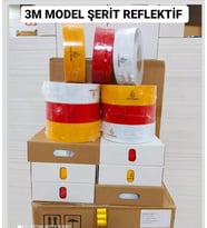 ŞERİT REFLEKTİF BANT E ONAYLI 3M MODEL 5,5 CM X 50 M SARI-KIRMIZI-BEYAZ