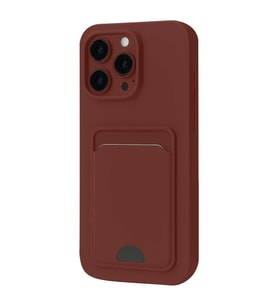 Apple iPhone 16 Pro Kılıf Kelvin Kartvizitli Silikon - Bordo