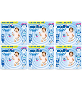 Molfix Bebek Bezi Beden:6 (15+KG) Extra Large 228 Adet Ekstra Fırsat Pk