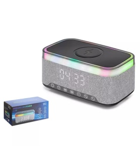 Hadron S300 15W Bluetooth Hoparlör Kablosuz Şarjlı Alarmlı Saat RGB - Siyah