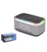 Hadron S300 15W Bluetooth Hoparlör Kablosuz Şarjlı Alarmlı Saat RGB - Siyah