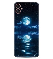 Samsung Galaxy A04E Kılıf Resimli Desenli Baskılı Silikon Night Moon 1133