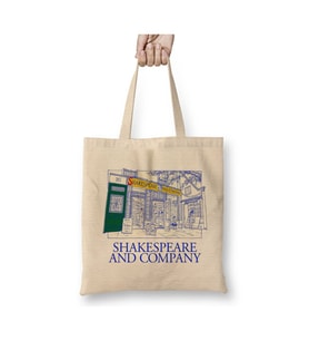 Shakespeare and Company Beyaz Bez Çanta Uzun Saplı Alışveriş Çantası Plaj Çantası