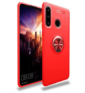 Durukar® Huawei Y6P Kılıf Range Yüzüklü Silikon - Kırmızı