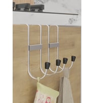 Krom Gümüş 2 Adet Kancalı Askı Banyo Organizer Kapı Arkası