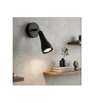 Nordik Mafsallı GU10 Spot Duvar Apliği Siyah Konik Form Os ram Tasarruflu Led Ampül Modern Mimari