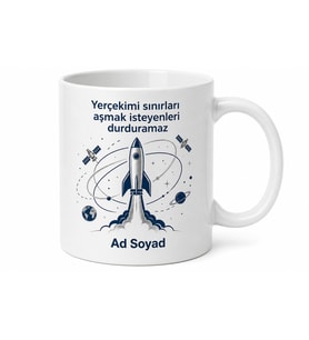 Uzay Mühendisi Yörünge Mekaniği Uydu Fırlatma Roket İtkisi Kupa Bardak Hediye