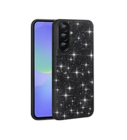 Samsung Galaxy A36 Kılıf Parlak Taşlı Tasarım Pırlanta Kapak (Siyah)
