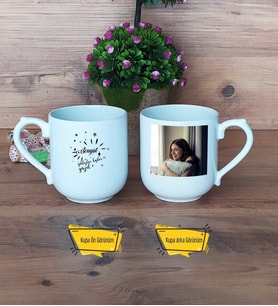 Doğum Günü Hediyesi Kupa Bardak Oval Fotoğraflı