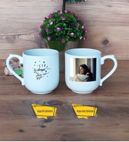Doğum Günü Hediyesi Kupa Bardak Oval Fotoğraflı