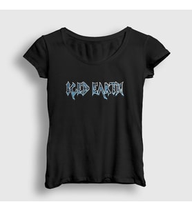 Presmono Kadın Siyah Logo V2 Iced Earth T-Shirt 150592tt