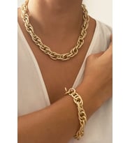 Işıltılı Zincir Kolye Bileklik Set