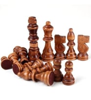 Ahşap Satranç Taşları No:35 Büyük 9cm (Siyah)
