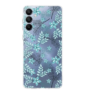 PrintiFy Samsung Galaxy A16 Uyumlu Kamera Korumalı Floral Su Yeşili Tasarımlı Şeffaf Silikon Kılıf