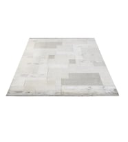 Makine Kaymaz Yıkanabilir Beyaz Geometrik Viskon Salon Halısı Mutfak Halısı Koridor Halısı Yolluk gri