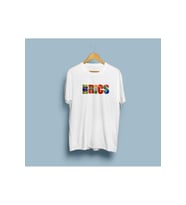 Oversize Brics Ülkeleri tasarım unisex T-shirt (Beyaz)