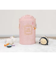 Baby Kullanımı Kolay Desenli Taşınabilir Torbalı Yuvarlak Sepet(pembe) Çamaşır Sepeti 04270